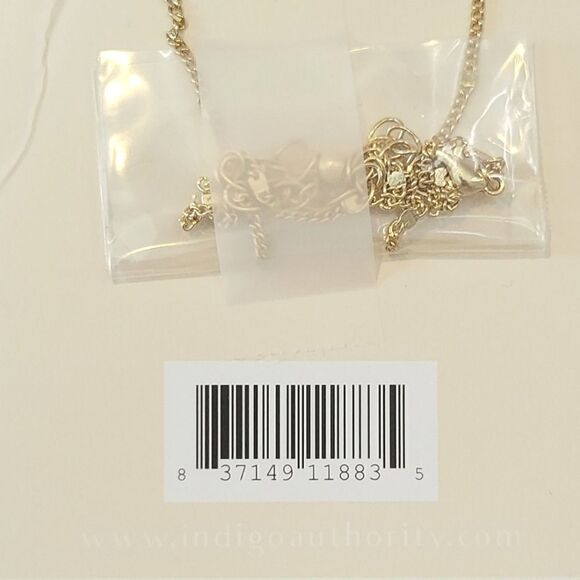 Indingo Authority Elliana Pave Peach & Gold Necklace & Earring Set - Picture 5 of 5